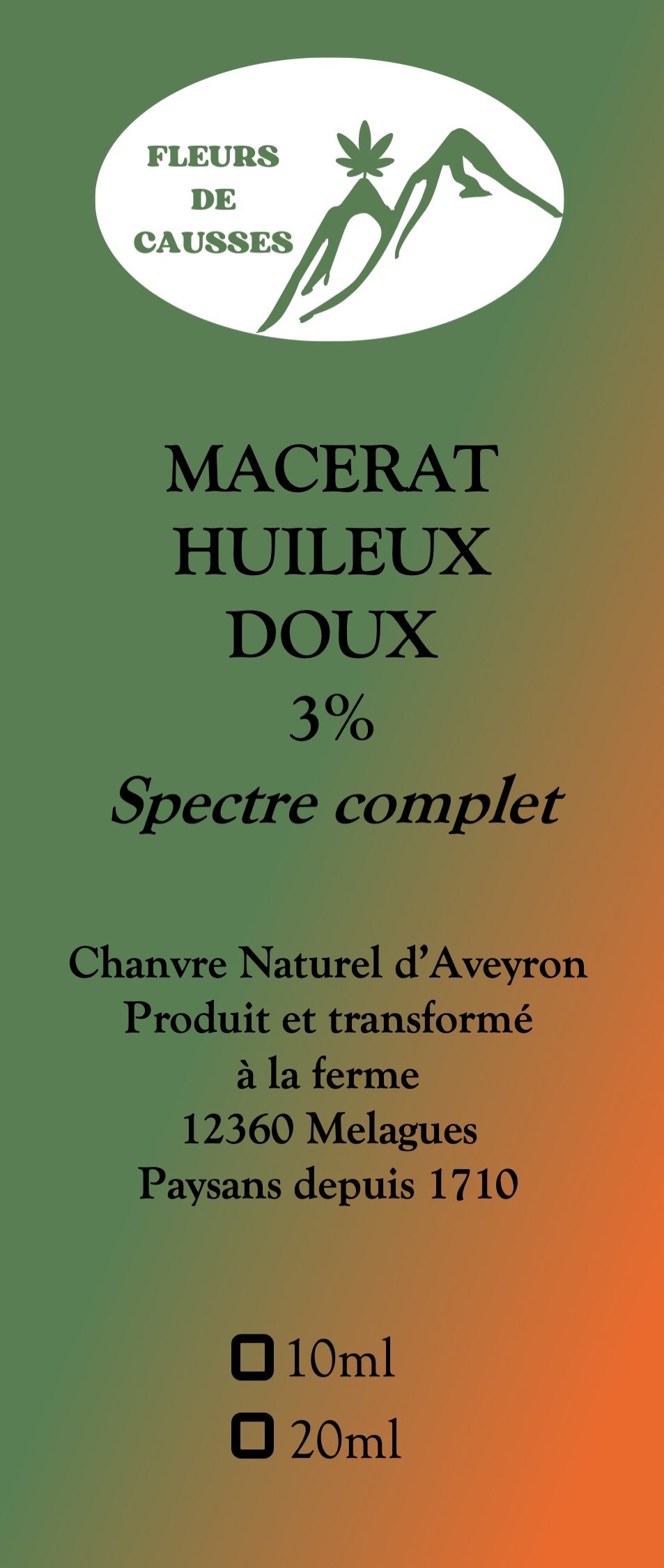 Macérât Huileux - Doux - CBD 3 %.